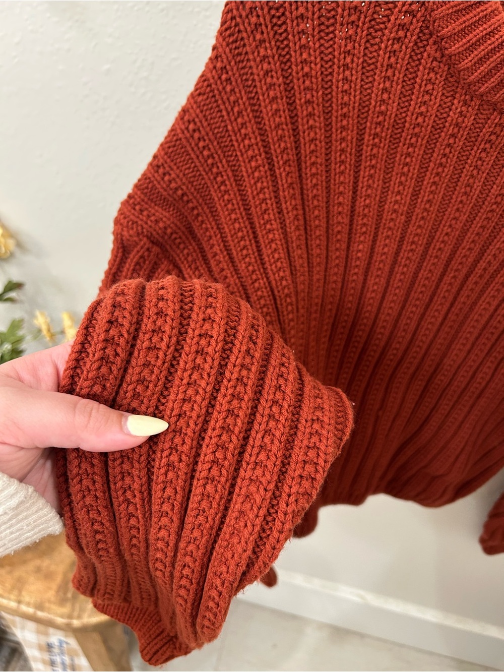 Universal Thread Rust Ribbed Crewneck Sweater - Picture 2 of 4